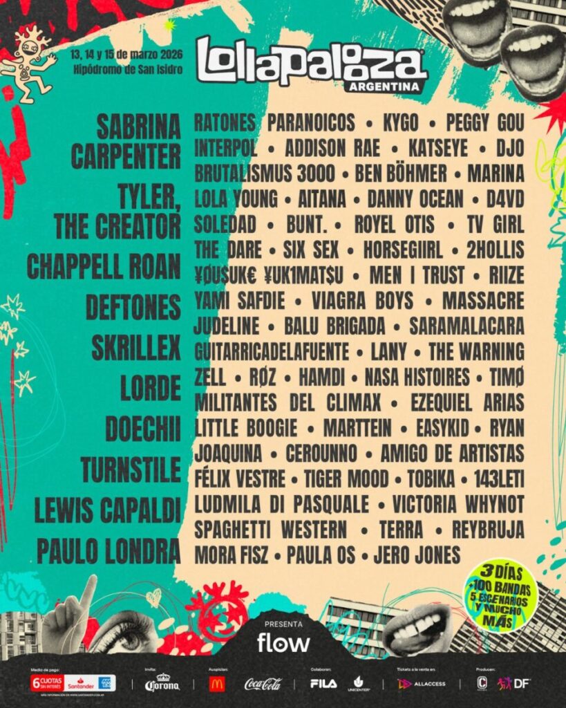 lineup lollapalooza 2026