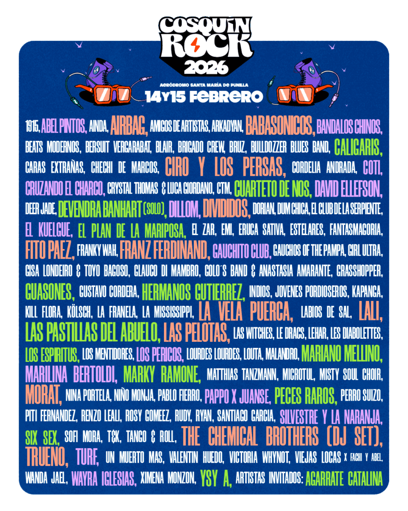 cosquin rock 2026 flyer lineup